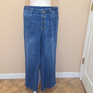 Halara Flex High Waisted Decorative Button Multiple Pockets Straight Leg Jeans